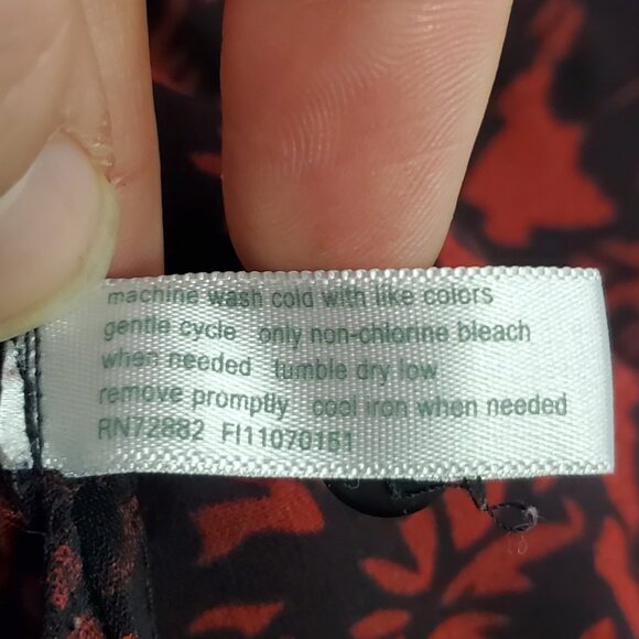 Essentials Womens 3/4 Sleeve Floral Button Up Top Size 3X Artsy Office Church - Picture 6 of 10